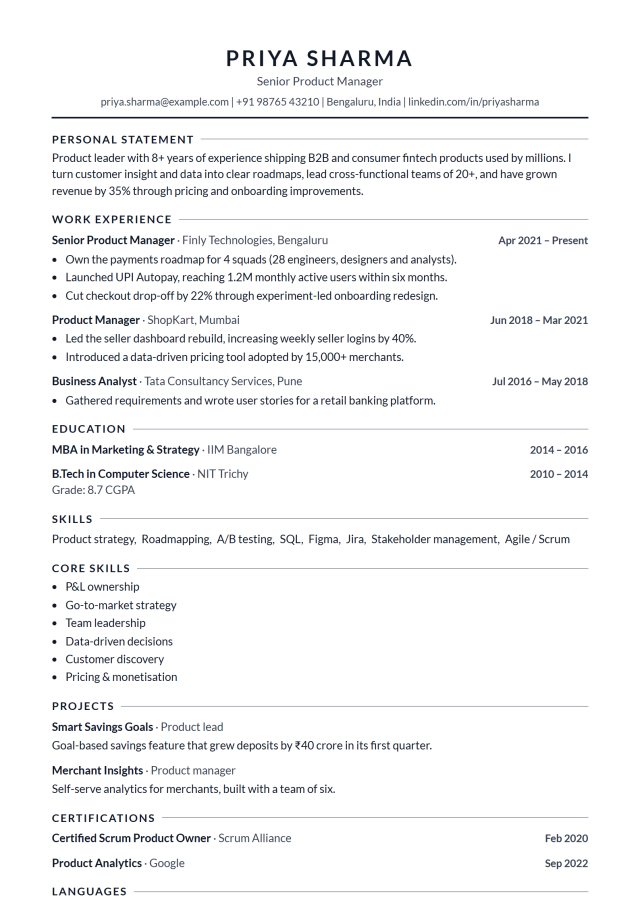 ATS Classic resume template