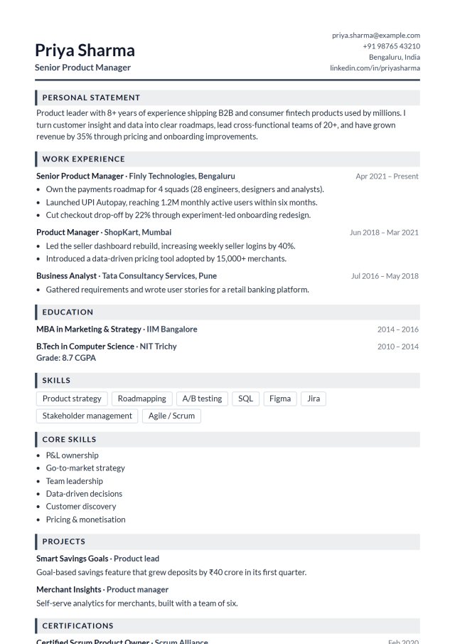 Corporate ATS resume template