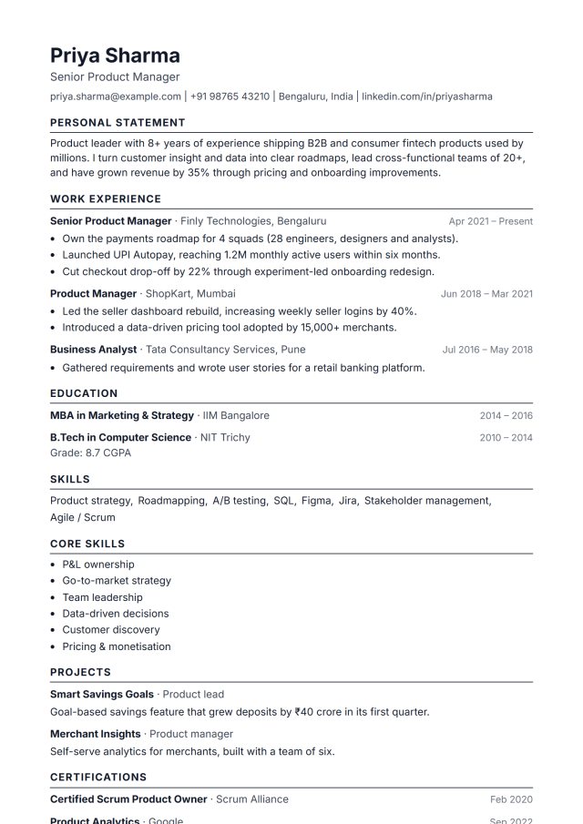 Simple ATS resume template
