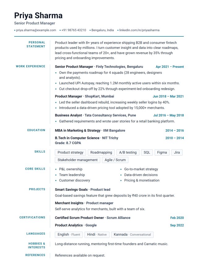 Business Edge resume template