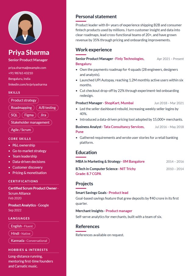 Designer CV resume template