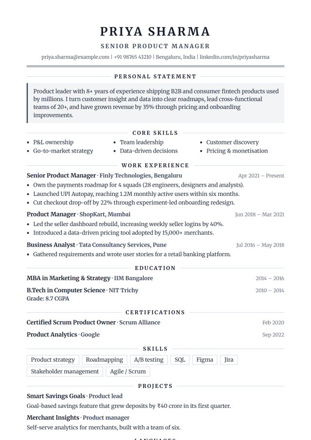 Executive resume template