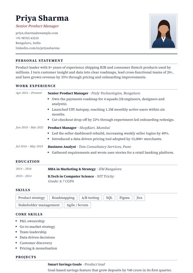 Passport Classic resume template