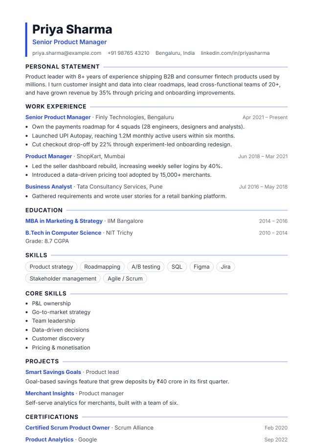 Professional resume template