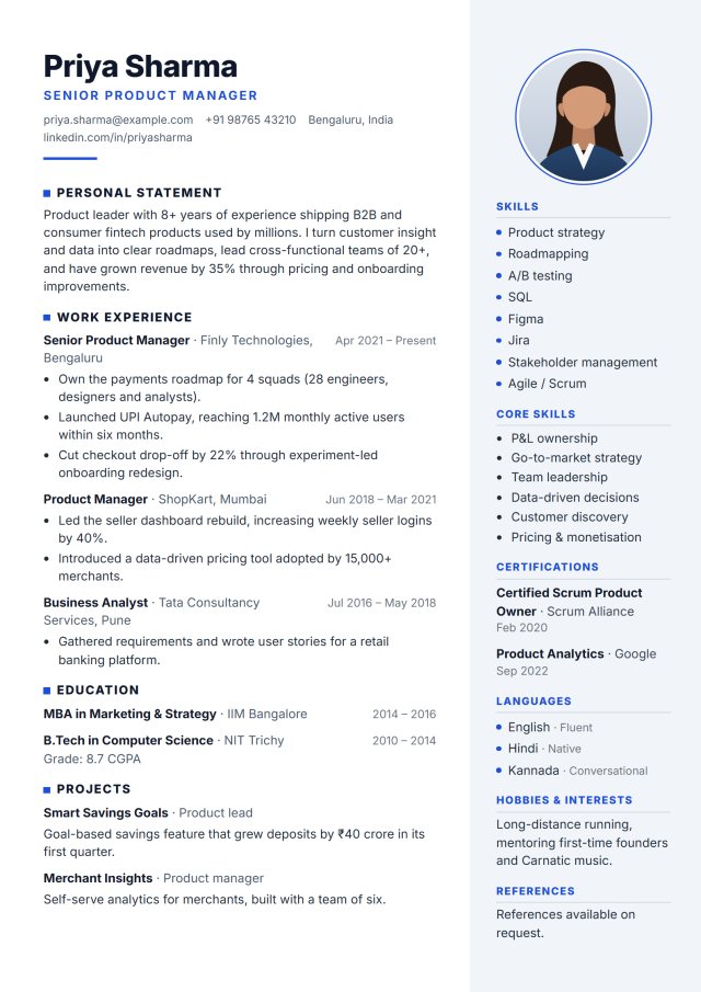 Profile Sidebar resume template