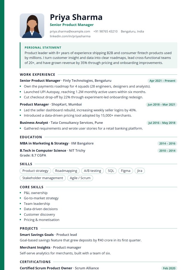Sales resume template