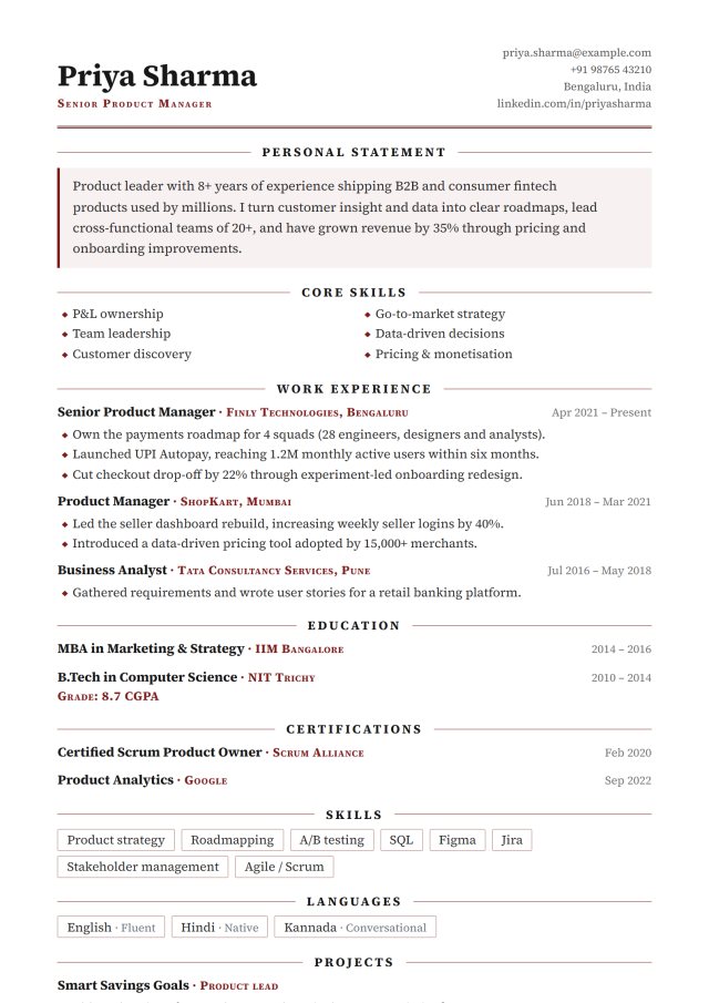 Senior Leader resume template